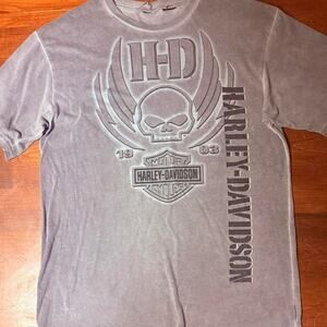 Harley davidson grey cotton t shirt